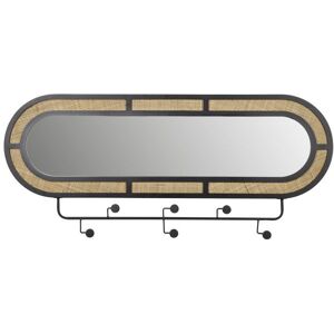 BOITE A DESIGN Miroir deco design en rotin noir