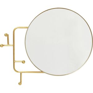 Kare Design Miroir rond avec porte-manteau en acier dore