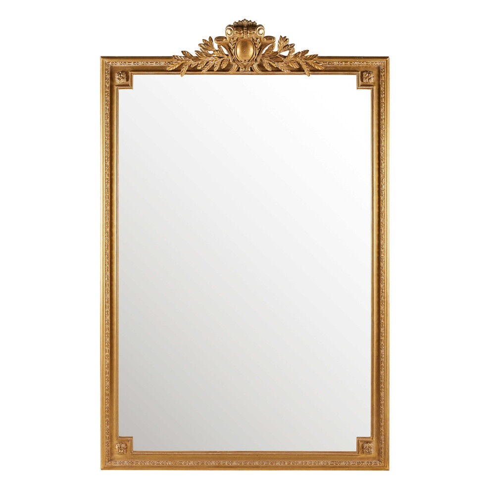 Maisons du Monde Grand miroir rectangulaire à moulures dorées 120x185