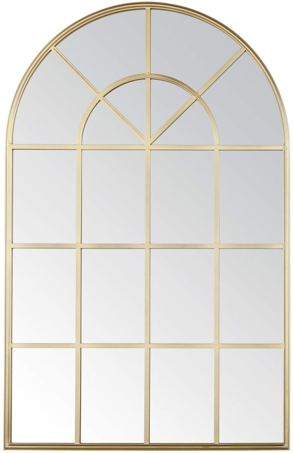 Maisons du Monde Miroir fenêtre arche en métal doré 90x140