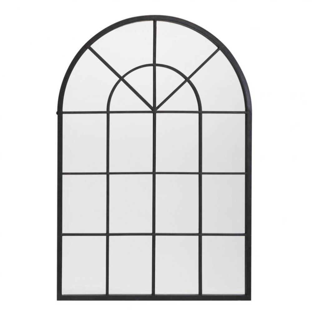 Maisons du Monde Miroir fenêtre arche en métal noir 92x135