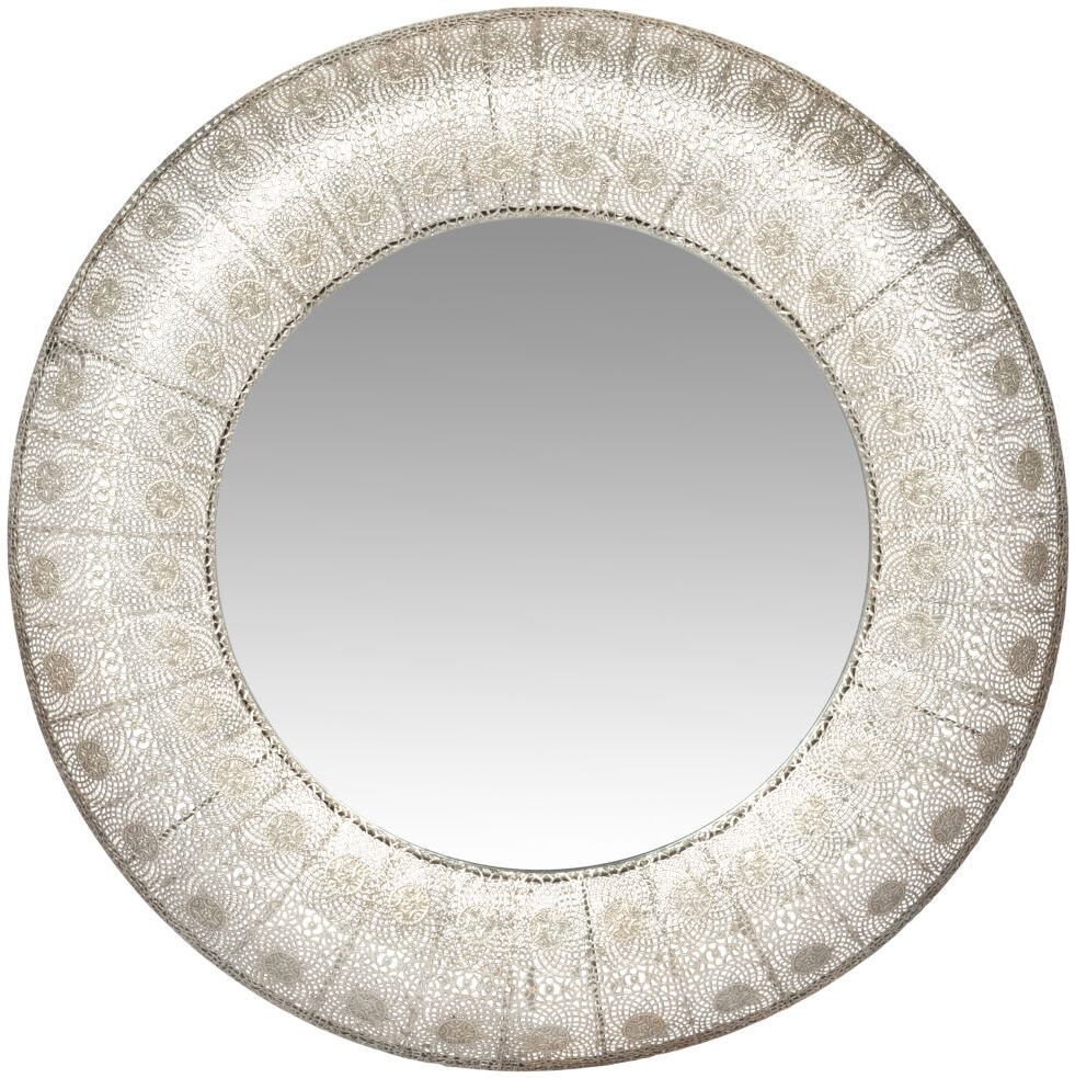 Maisons du Monde Miroir rond en métal argenté D80