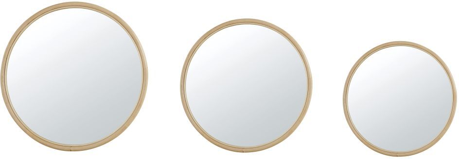 Maisons du Monde Miroirs ronds en rotin beige (x3) D80