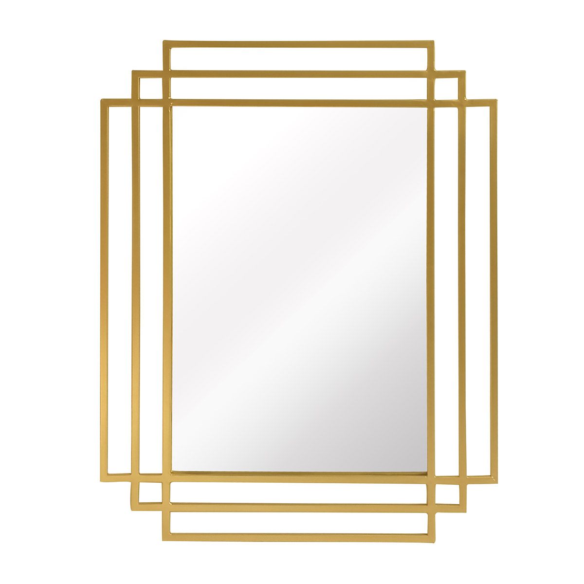 Decoclico Miroir Art Déco rectangulaire en métal doré 101 x 76 cm