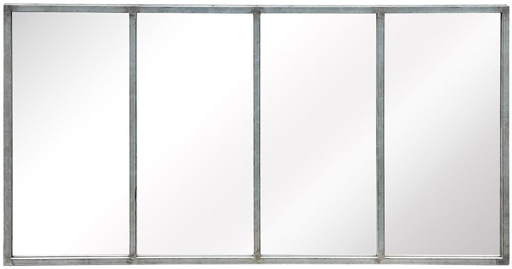 Decoclico Miroir atelier verrière en métal gris 75x140