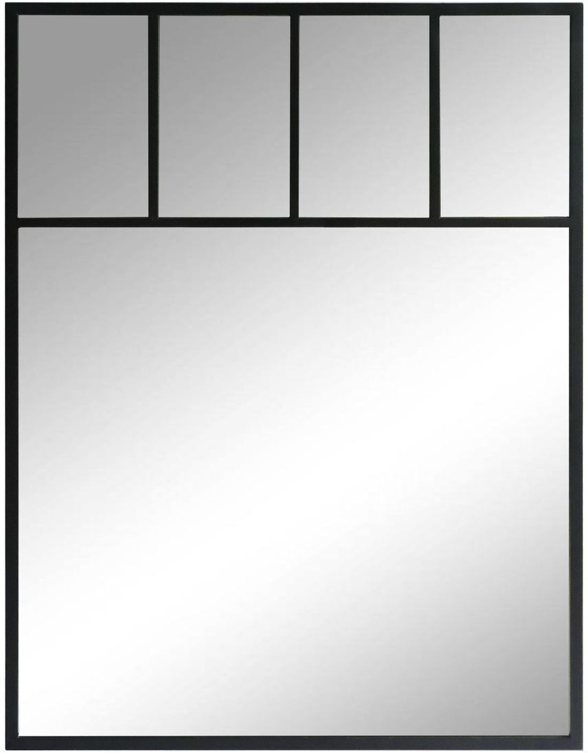 Decoclico Miroir verrière compartimenté métal noir 90x120