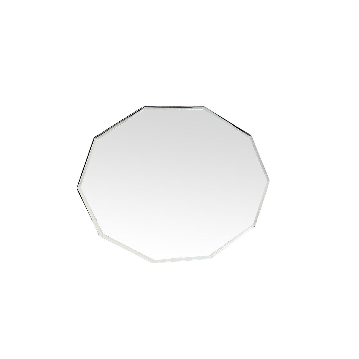 Decoclico Miroir décagonal ovale biseauté blanc 44x59
