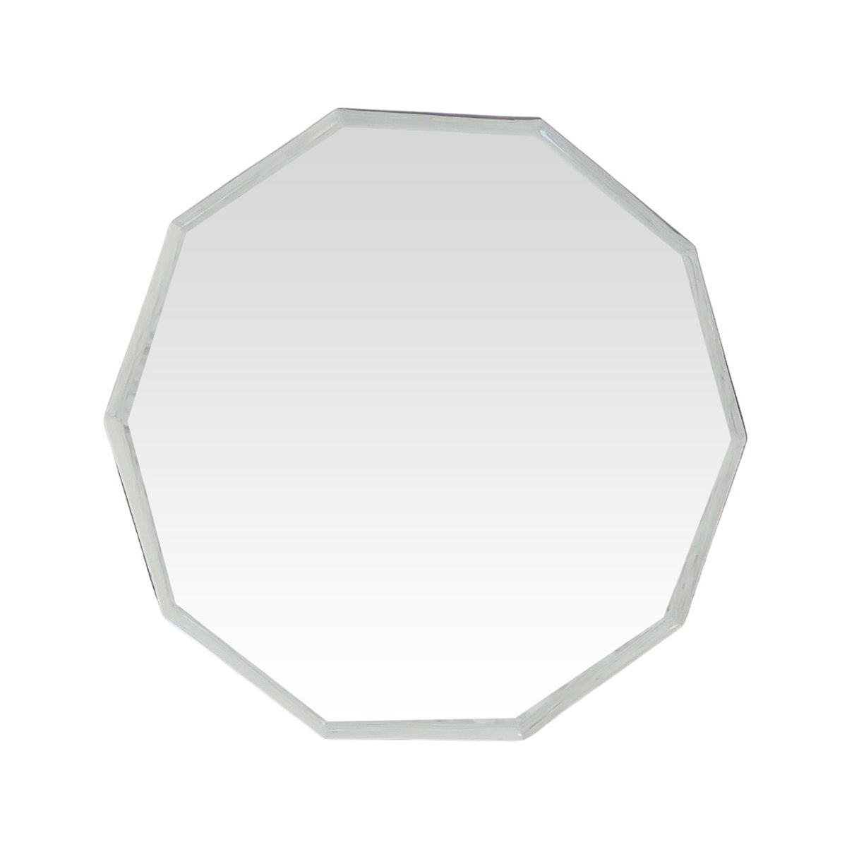 Decoclico Miroir décagonal contour biseauté blanc 44x47