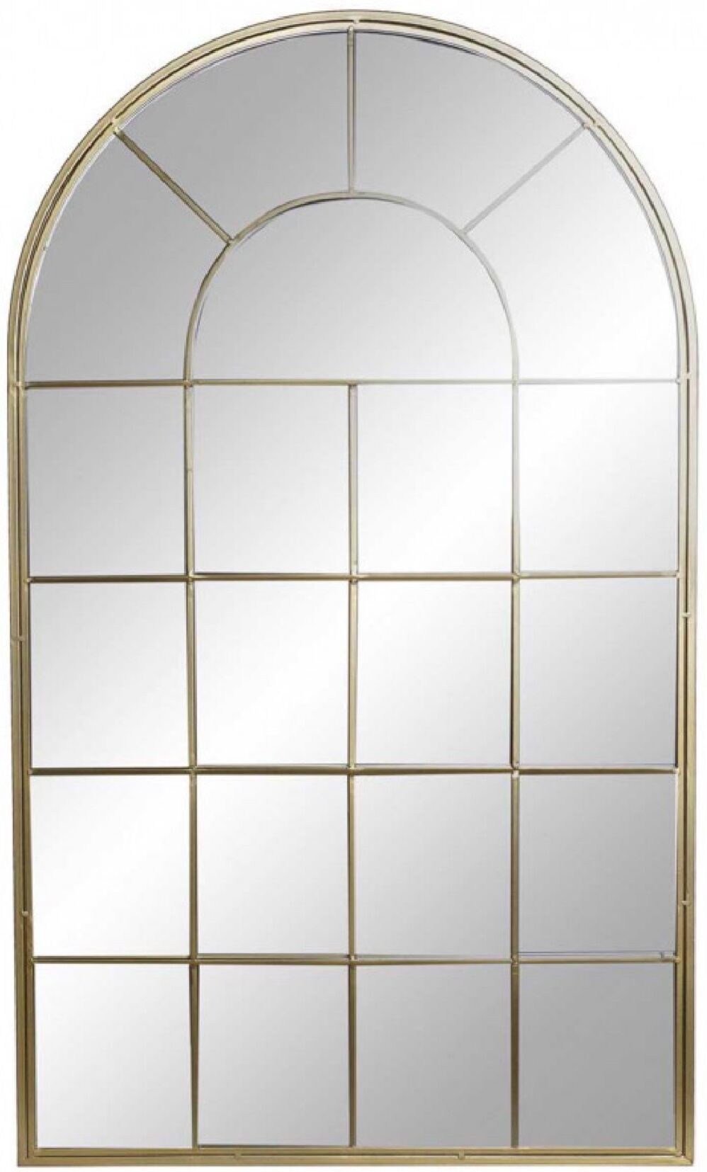 Wadiga Miroir fenêtre en métal doré H110cm