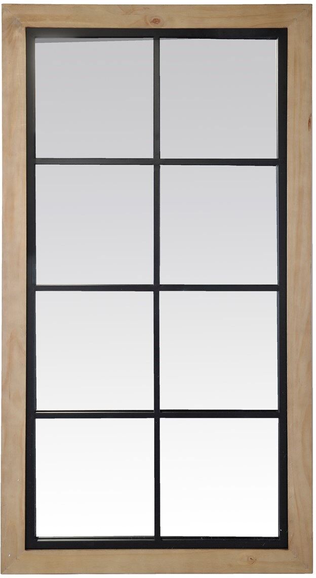 EMDE Miroir industriel en bois et métal 65x123cm