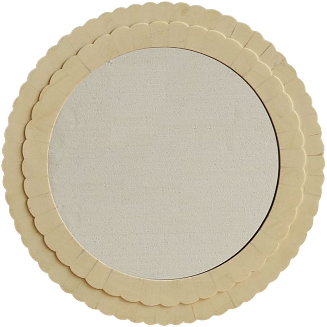 Decoclico Miroir rond pétales aspect ivoire