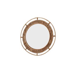 Decoclico Miroir rond vintage en rotin beige D40