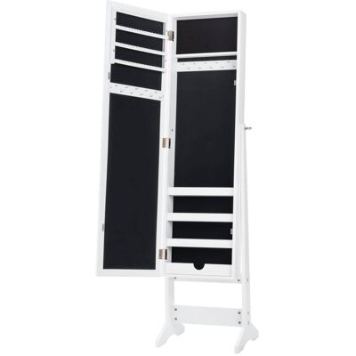 Giantex Armoire à bijoux sur pied avec miroir blanc 30 x 35 x 144cm - Publicité Giantex Armoire à bijoux sur pied avec miroir blanc 30 x 35 x 144cm - Publicité