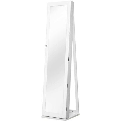 Giantex Armoire à bijoux blanc avec miroir sur pied pour chambre - Publicité Giantex Armoire à bijoux blanc avec miroir sur pied pour chambre - Publicité