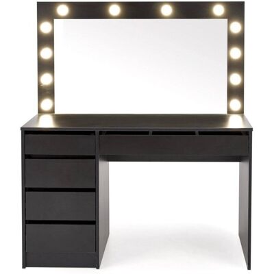 MSO Coiffeuse design noire à led + miroir - Publicité MSO Coiffeuse design noire à led + miroir - Publicité
