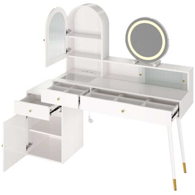 Hauss Spole Coiffeuse avec miroir led blanche - Publicité Hauss Spole Coiffeuse avec miroir led blanche - Publicité