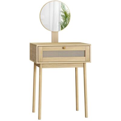 Hauss Spole Coiffeuse avec miroir coloris chêne en panneaux de particules - Publicité Hauss Spole Coiffeuse avec miroir coloris chêne en panneaux de particules - Publicité