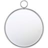 EMDE Miroir rond métal argenté avec anneau 62x74cm