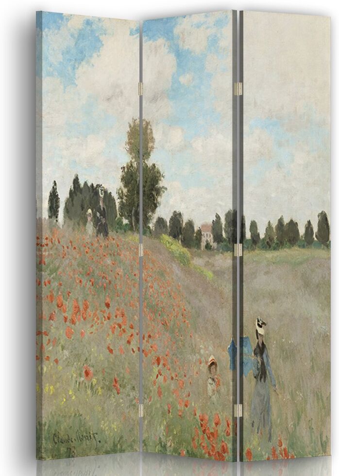 Legendarte Paravent Le Champ des Coquelicots - Claude Monet 110x150cm (3 volets)