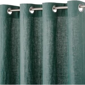 Maisons du Monde Rideau a ?illets en lin lave vert basilic a l'unite 130x300