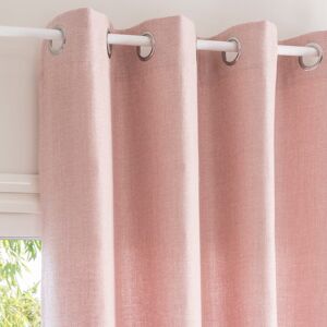 Maisons du Monde Rideau a ?illets tisse jacquard rose poudre a l'unite 130x300