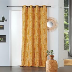 Linder Rideau imprime feuille de palmier coton jaune 140x240 cm