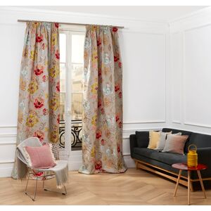 Madura Rideau a galon fronceur Cendre Motif Baroque 135x375 cm