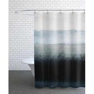 Juniqe Rideau de douche en polyester en blanc & gris 150x200