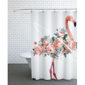 Juniqe Rideau de douche en polyester en blanc & rose 150x200