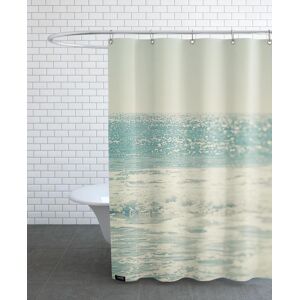 Juniqe Rideau de douche en polyester en bleu & turquoise 150x200