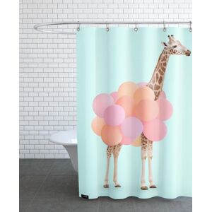 Juniqe Rideau de douche en polyester en rose & turquoise 150x200