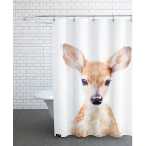 Juniqe Rideau de douche en polyester en blanc & marron 150x200