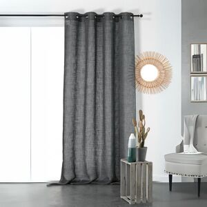 Linder Rideau tamisant et naturel en 100% lin gris anthracite 145x260 cm