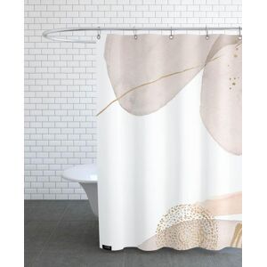 Juniqe Rideau de douche en polyester en blanc ivoire & rose 150x200