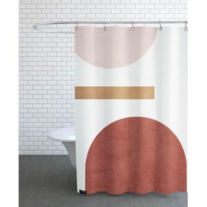 Juniqe Rideau de douche en polyester en marron & rose 150x200