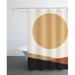 Juniqe Rideau de douche en polyester en blanc ivoire & marron 150x200