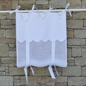 Maison d'ete Store en lin blanc avec festons 60X120 CM