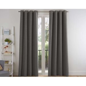 Becquet Rideau a l'unite monte sur ?illet 135x260 en coton gris