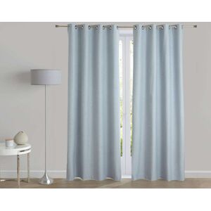 Becquet Rideau a l'unite monte sur ?illet 135x260 en coton bleu