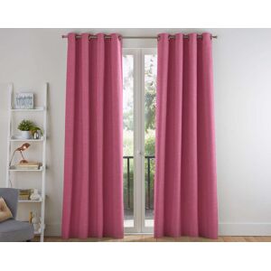 Becquet Rideau a l'unite monte sur ?illet 135x260 en coton rose