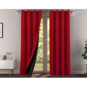 Becquet Rideau a l'unite monte sur ?illet 140x260 en polyester rouge