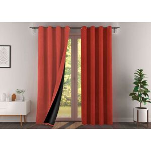 Becquet Rideau a l'unite monte sur ?illet 140x260 en polyester orange