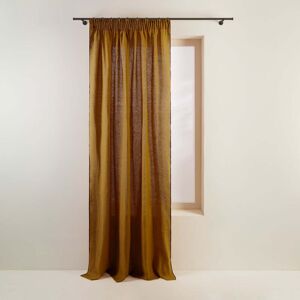 Madura Rideau a galon fronceur en Coton Bronze et bourdon noir 144x280 cm