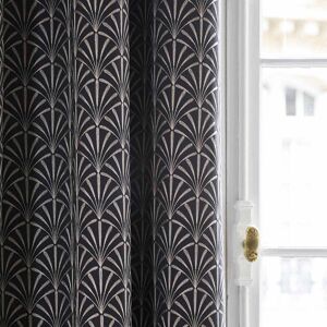 Madura Rideau a galon fronceur double ARDECO Noir et nickel 134x350 cm