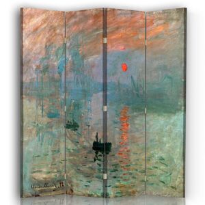 Legendarte Paravent impression Soleil Levant, Claude Monet 145x180cm (4 volets)