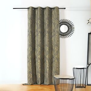 Linder Rideau aux feuilles stylisees polyester/jacquard vert 140x260 cm