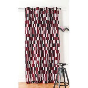 Linder Rideau a jacquard damier polyester/jacquard rouge 140x260 cm