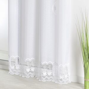 Home Maison Voilage en etamine avec bas brode polyester blanc 420x240 cm