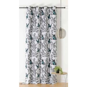 Linder Rideau d'ameublement au style bucolique polyester bleu 140x270 cm