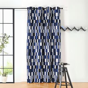 Linder Rideau a jacquard damier polyester/jacquard bleu 140x260 cm